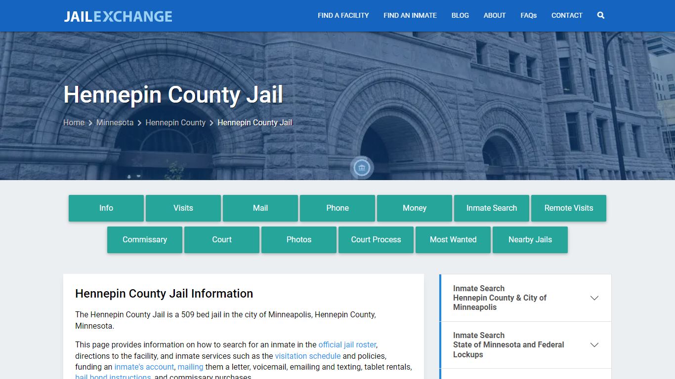 Hennepin County Jail, MN Inmate Search, Information