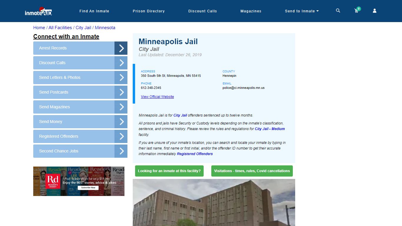 Minneapolis Jail | Inmate Locator